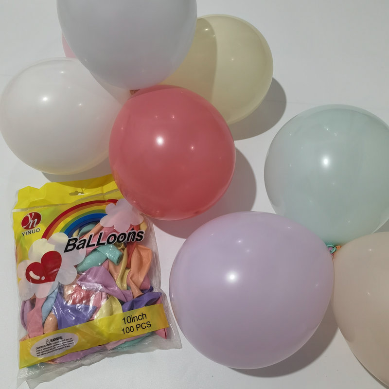Nianen latexový ozdobný balón, guľatý tvar, 1,5 g Macaron balón s potlačeným logom