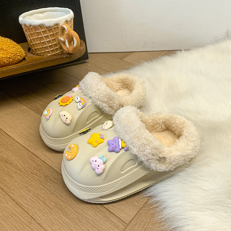 Dječje papuče od pamuka s EVA gornjim dijelom i EVA potplatom, Cartoon Paradise uzorak, unisex, slip-on, uobičajene debljine