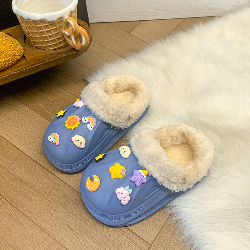 Dječje papuče od pamuka s EVA gornjim dijelom i EVA potplatom, Cartoon Paradise uzorak, unisex, slip-on, uobičajene debljine
