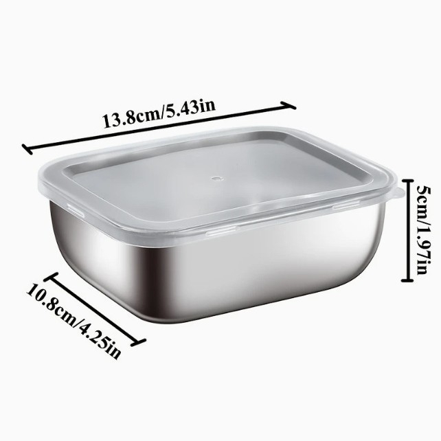 Nerezový lunch box a skladovací kontajner – prenosný, udržiava čerstvosť, s tesnením, jednoduchý moderný dizajn