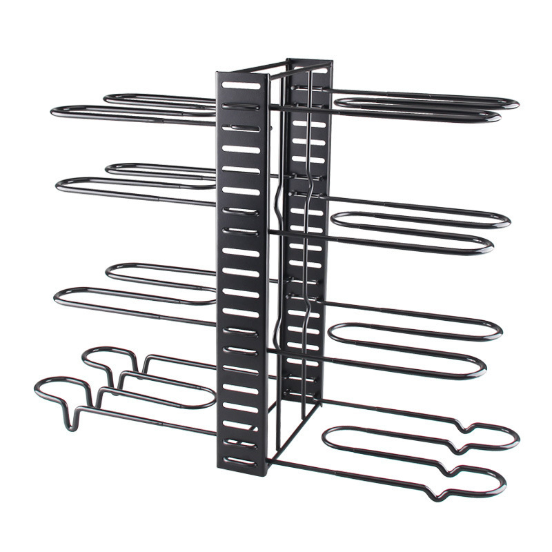Стойка за тенджери стояща, многоетажна, регулируема, метална за кухненско съхранение (Марка: Xaoqun; Материал: Железен тел; Година на пускане: 2021; Стил: Модерна простота)