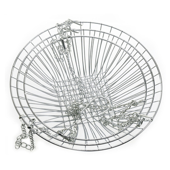 Τριών επιπέδων μεταλλικό καλάθι φρούτων, διάτρητο σχέδιο, αναδιπλούμενο, μοντέρνο μινιμαλιστικό στυλ