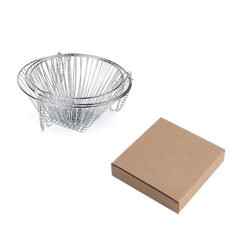 Τριών επιπέδων μεταλλικό καλάθι φρούτων, διάτρητο σχέδιο, αναδιπλούμενο, μοντέρνο μινιμαλιστικό στυλ