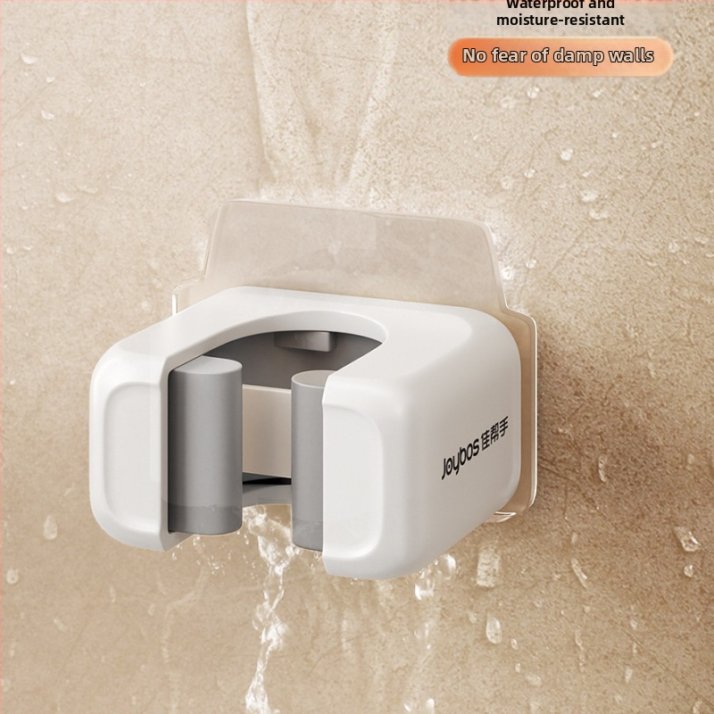 Mop turētājs sienai ar klipu, bez urbumiem, plastmasas, modelis JBS-TBKZ-Q21G-JWT