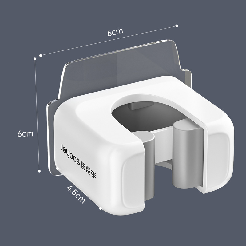 Nástenný držiak na mop s klipom, bez vŕtania, plastový, model JBS-TBKZ-Q21G-JWT