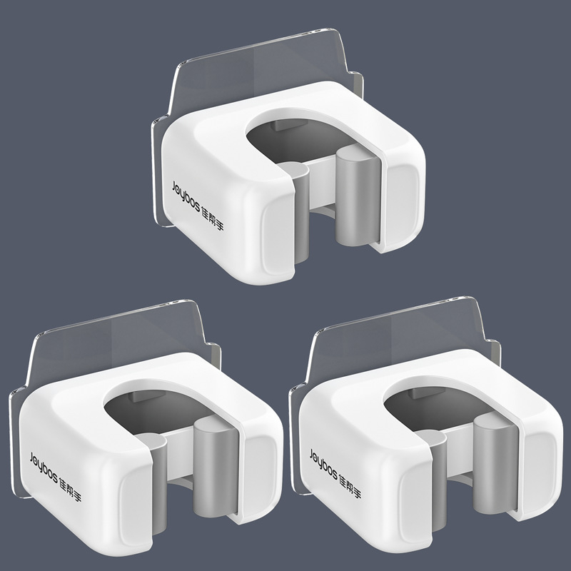 Nástenný držiak na mop s klipom, bez vŕtania, plastový, model JBS-TBKZ-Q21G-JWT