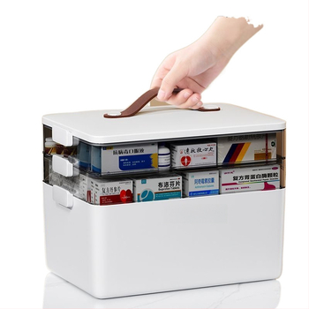 Domáce lieková škatuľa, s veľkou kapacitou, viacposchodová, prenosná, domáce prvú pomoc (Polypropylén; prenosné; viacposchodová konštrukcia; pre domáce prvú pomoc; uvedené do prevádzky v zime 2012)