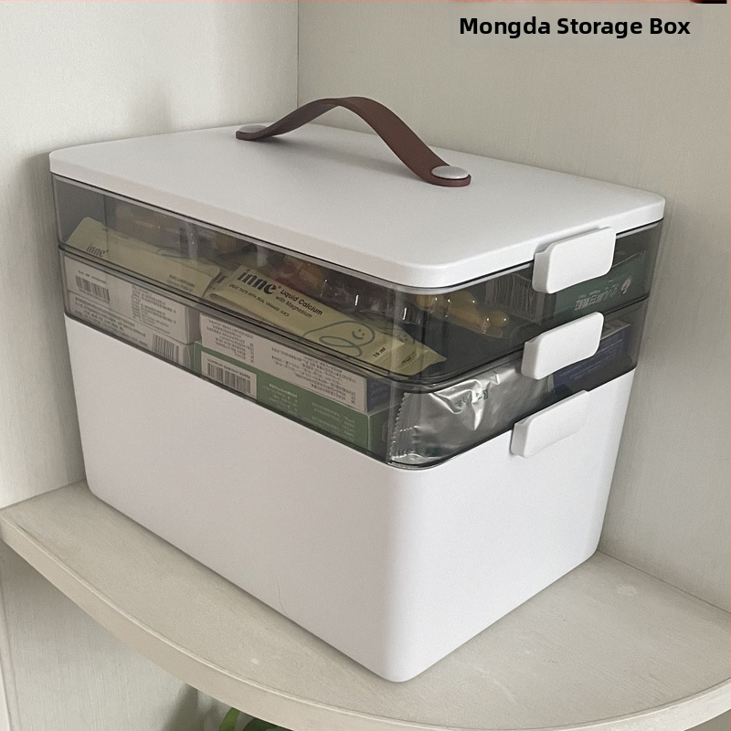 Domáce lieková škatuľa, s veľkou kapacitou, viacposchodová, prenosná, domáce prvú pomoc (Polypropylén; prenosné; viacposchodová konštrukcia; pre domáce prvú pomoc; uvedené do prevádzky v zime 2012)