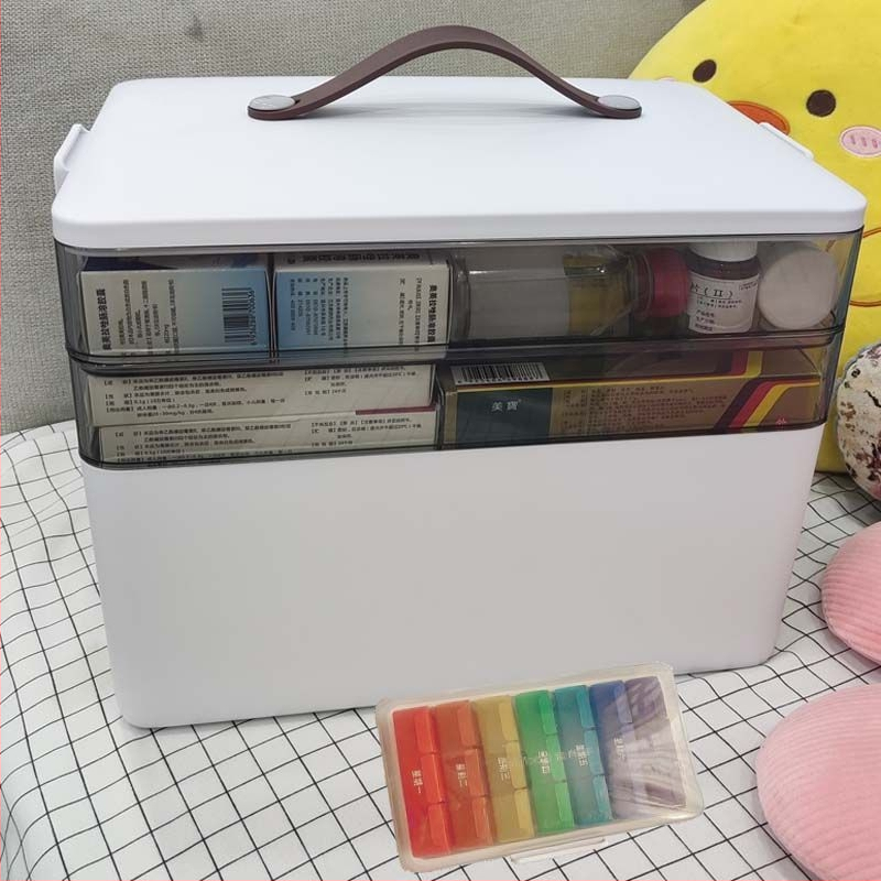 Domáce lieková škatuľa, s veľkou kapacitou, viacposchodová, prenosná, domáce prvú pomoc (Polypropylén; prenosné; viacposchodová konštrukcia; pre domáce prvú pomoc; uvedené do prevádzky v zime 2012)