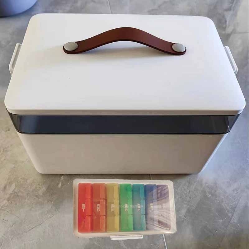 Domáce lieková škatuľa, s veľkou kapacitou, viacposchodová, prenosná, domáce prvú pomoc (Polypropylén; prenosné; viacposchodová konštrukcia; pre domáce prvú pomoc; uvedené do prevádzky v zime 2012)