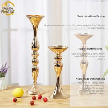 Mermaid Display Stand — zliatina, držiak na sviečky a váza na kvety, moderný svadobný dekor