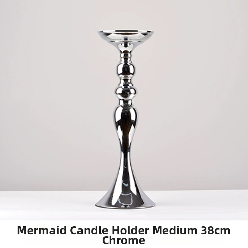 Mermaid Display Stand — zliatina, držiak na sviečky a váza na kvety, moderný svadobný dekor