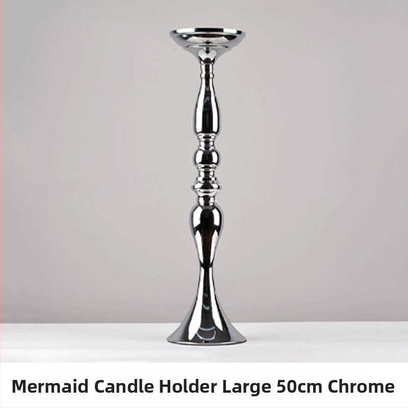 Mermaid Display Stand — zliatina, držiak na sviečky a váza na kvety, moderný svadobný dekor