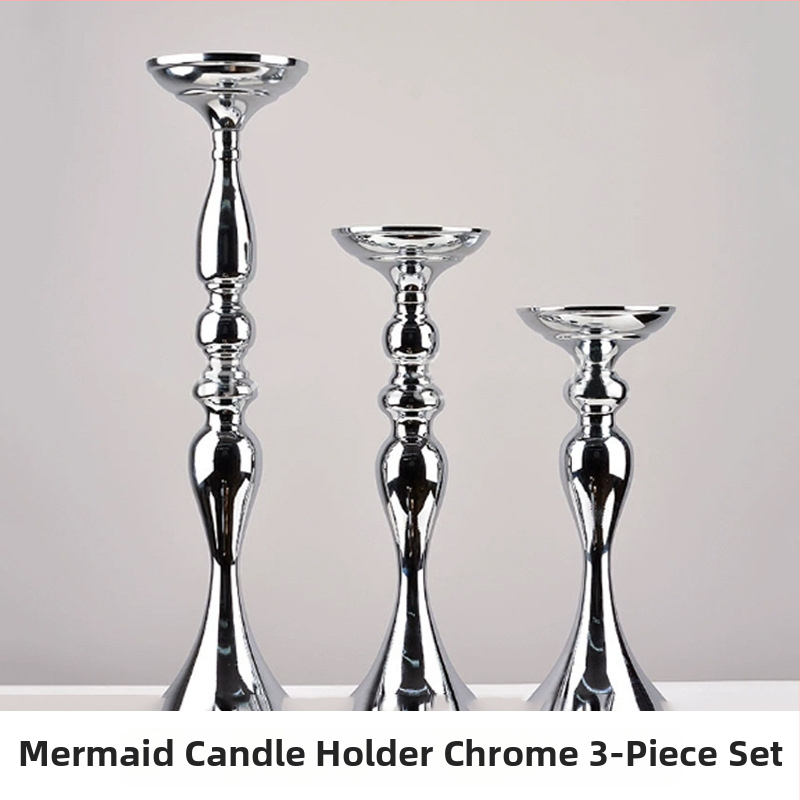 Mermaid Display Stand — zliatina, držiak na sviečky a váza na kvety, moderný svadobný dekor