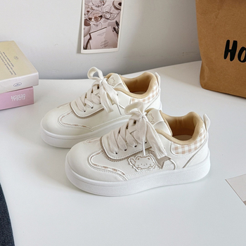 B2320 Korėjos versija: Drobės sportbačiai su stora padu, raišteliai, vulkanizuotas padas