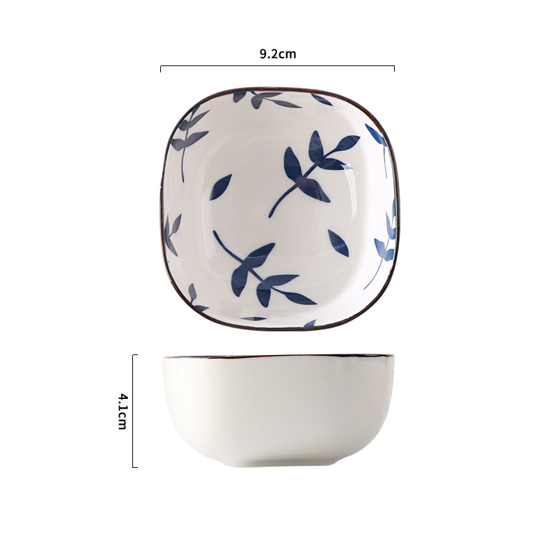 Keramická štvorcová miska na korenie s pruhovaným vzorom, retro štýl, podglazúrované prevedenie, mikrovlnná rúra vhodná, možnosť prispôsobenia