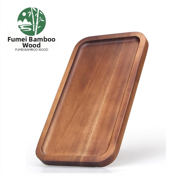 Fumei séria z akácie, bambusový obdĺžnikový tanier na večeru – minimalistický dizajn
