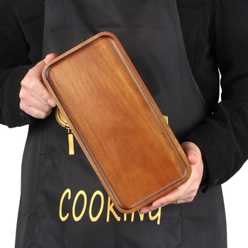 Fumei séria z akácie, bambusový obdĺžnikový tanier na večeru – minimalistický dizajn