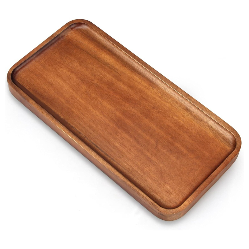 Fumei séria z akácie, bambusový obdĺžnikový tanier na večeru – minimalistický dizajn