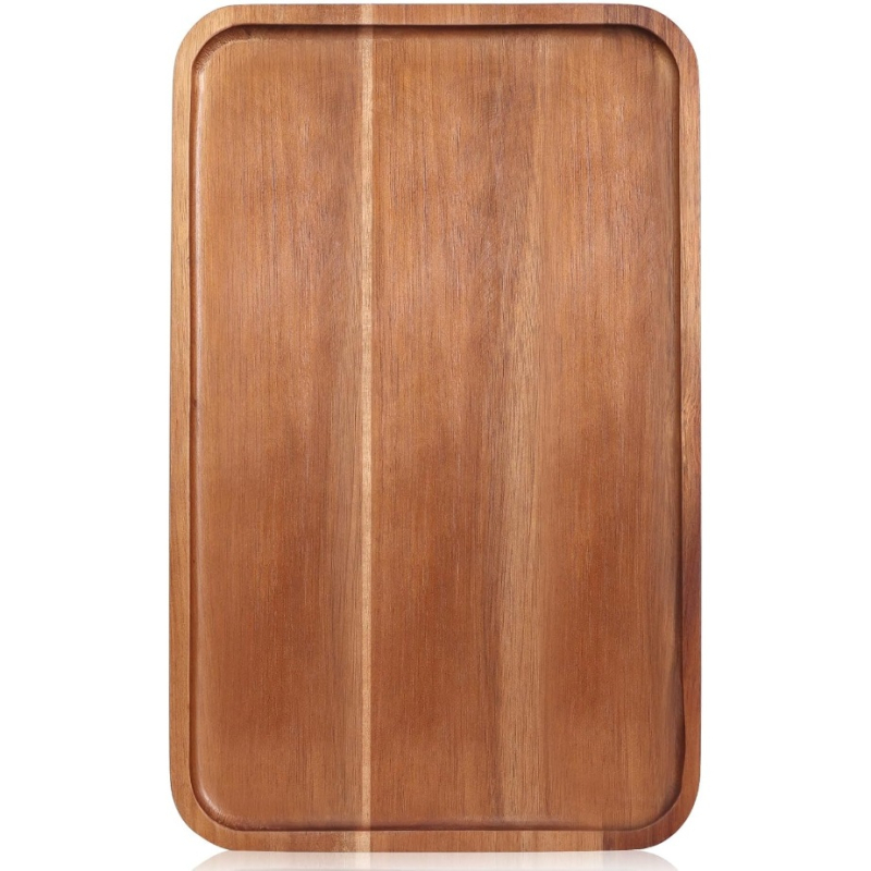 Fumei séria z akácie, bambusový obdĺžnikový tanier na večeru – minimalistický dizajn