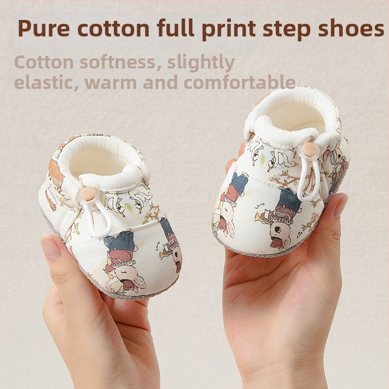 Detské topánky s mäkkou podrážkou pre prvé kroky — horný materiál bavlna, podšívka bavlna, dýchajúce, protišmykové, nízky členok, vhodné pre zimu, jar a jeseň