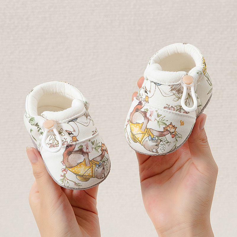 Detské topánky s mäkkou podrážkou pre prvé kroky — horný materiál bavlna, podšívka bavlna, dýchajúce, protišmykové, nízky členok, vhodné pre zimu, jar a jeseň