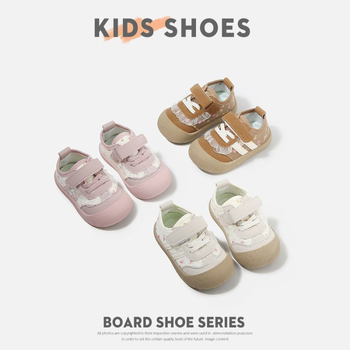 Pantofi sport pentru sugari cu țesătură florală – talpă moale, anti-derapare, vârsta 12–36 de luni, partea superioară: Super Fiber Leather