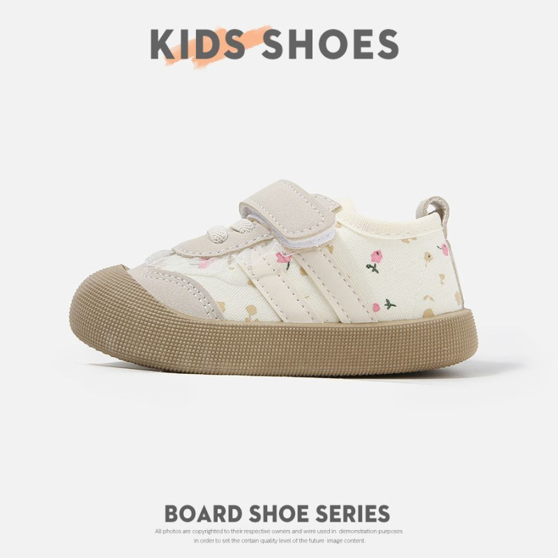 Pantofi sport pentru sugari cu țesătură florală – talpă moale, anti-derapare, vârsta 12–36 de luni, partea superioară: Super Fiber Leather