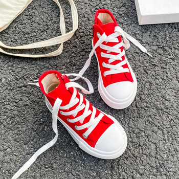 Detské plátenné tenisky strednej výšky s bočným zipsom, gumová podrážka, EVA vložka, priedušné