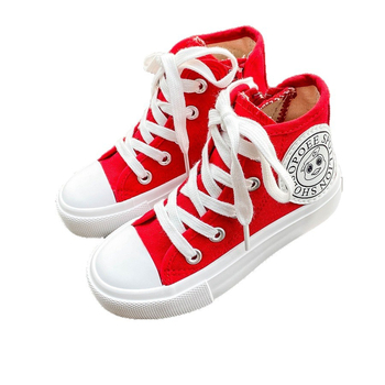 Detské plátenné tenisky strednej výšky s bočným zipsom, gumová podrážka, EVA vložka, priedušné