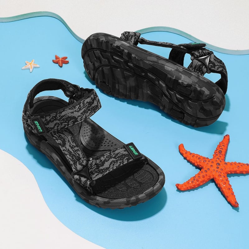 Chlapčenské sandále s jedným remienkom, textilná horná časť, ľahká MD podrážka, zapínanie na suchý zips, protišmykové