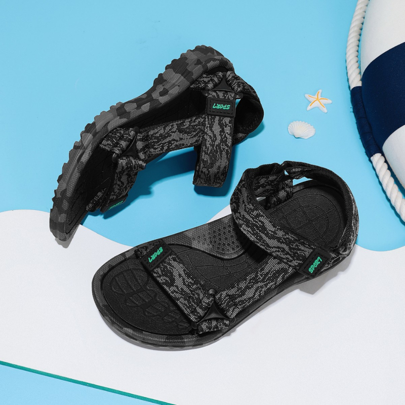 Сандали с една презрамка за момчета, горна част от текстил, лека MD подметка, закопчаване с велкро, антихлъзгаща подметка