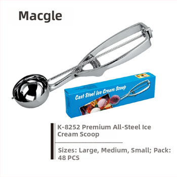 Lyžička na zmrzlinu z 304 nerezovej ocele, západný štýl, McGowell, leštená do zrkadla, možnosť personalizácie spracovania