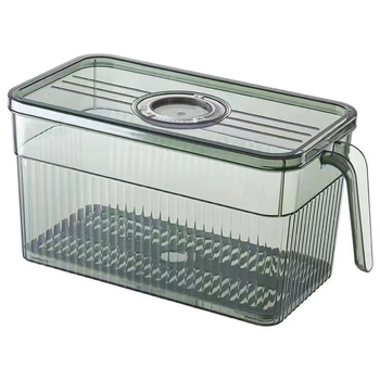 Box na skladovanie do chladničky so viečkom — Lily of the Valley; plastový materiál vhodný pre potraviny; jednoduchý štýl; skladovanie, uchovávanie, odvodnenie