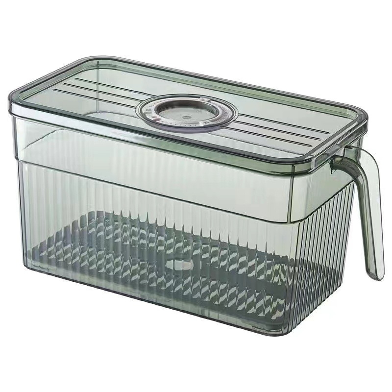 Box na skladovanie do chladničky so viečkom — Lily of the Valley; plastový materiál vhodný pre potraviny; jednoduchý štýl; skladovanie, uchovávanie, odvodnenie