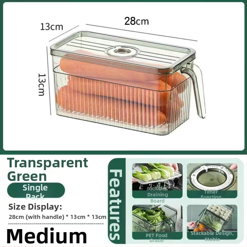 Box na skladovanie do chladničky so viečkom — Lily of the Valley; plastový materiál vhodný pre potraviny; jednoduchý štýl; skladovanie, uchovávanie, odvodnenie