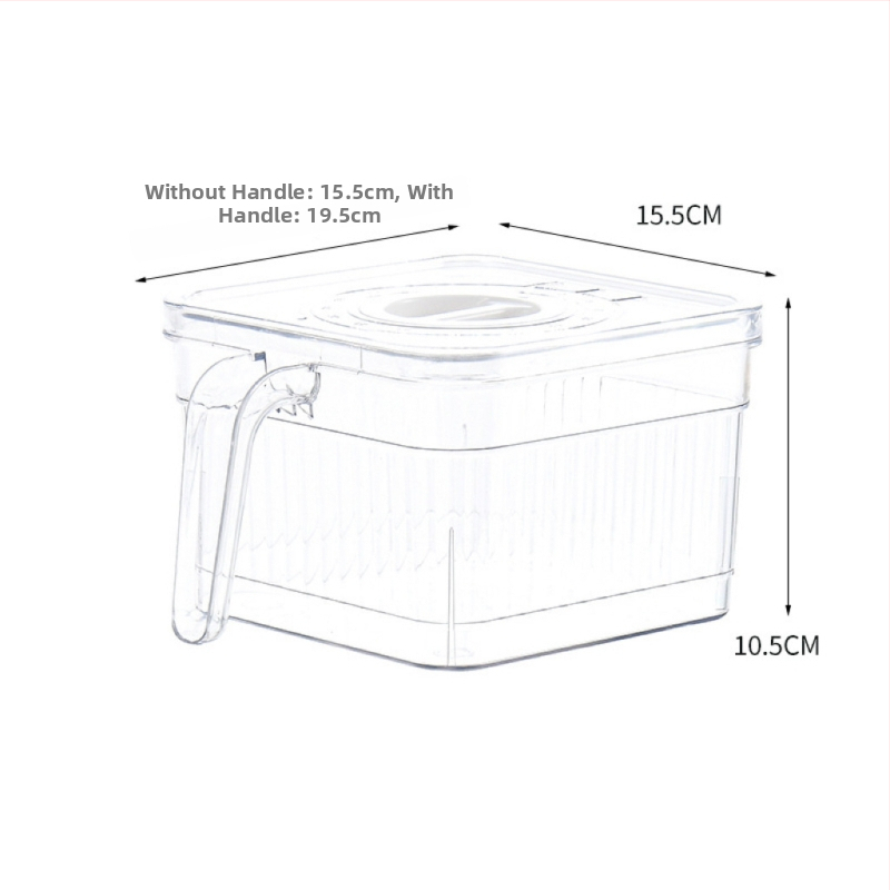 Box na skladovanie do chladničky so viečkom — Lily of the Valley; plastový materiál vhodný pre potraviny; jednoduchý štýl; skladovanie, uchovávanie, odvodnenie
