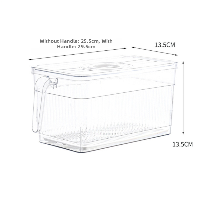 Box na skladovanie do chladničky so viečkom — Lily of the Valley; plastový materiál vhodný pre potraviny; jednoduchý štýl; skladovanie, uchovávanie, odvodnenie