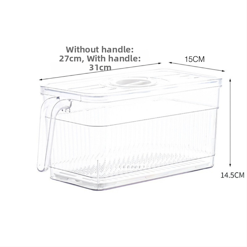 Box na skladovanie do chladničky so viečkom — Lily of the Valley; plastový materiál vhodný pre potraviny; jednoduchý štýl; skladovanie, uchovávanie, odvodnenie