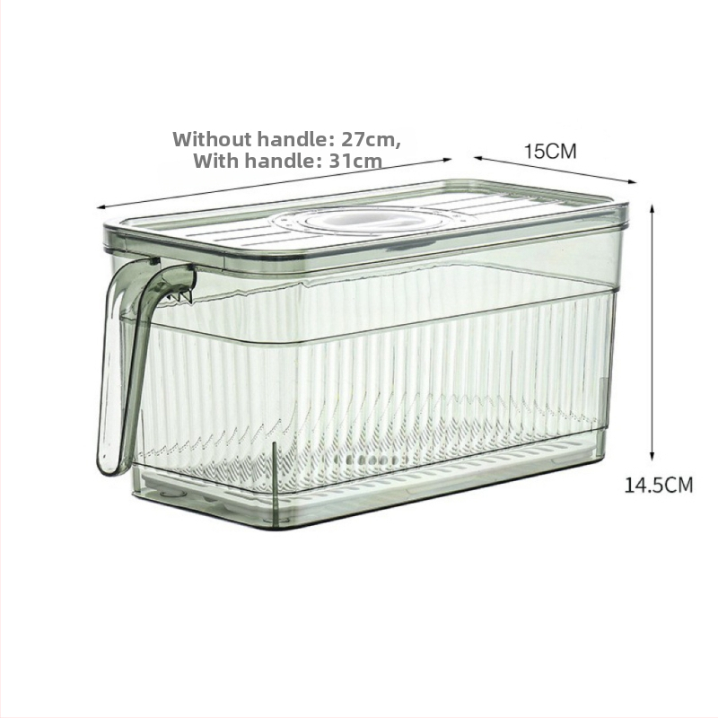 Box na skladovanie do chladničky so viečkom — Lily of the Valley; plastový materiál vhodný pre potraviny; jednoduchý štýl; skladovanie, uchovávanie, odvodnenie