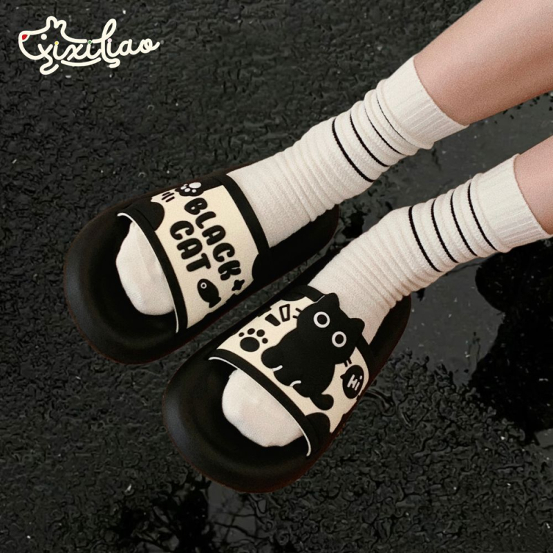 Sandalai su vienu dirželiu, karikatūrų raštas, PVC viršus, EVA padas, neslidūs