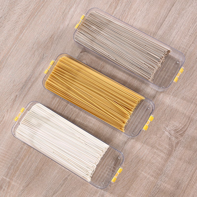 Štvorecová uzatváracia nádoba na cestoviny – plastová potravinárska trieda, kuchynské skladovanie s viečkom