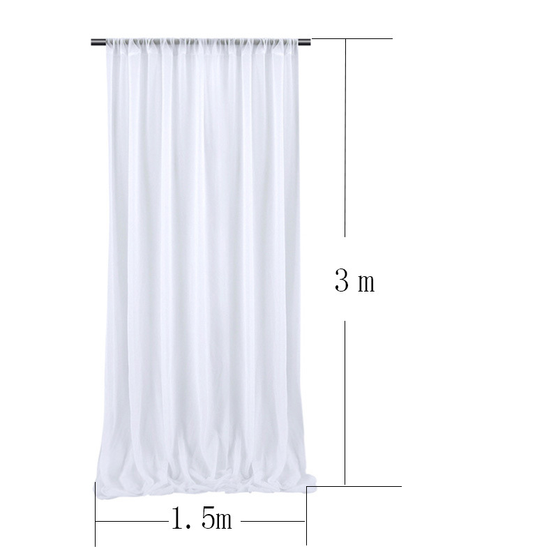 Chiffonové svadobné pozadie záves pre dekoráciu — polyester, moderný minimalistický štýl, vhodné pre obývaciu izbu, balkón a komerčné priestory, bez inštalácie