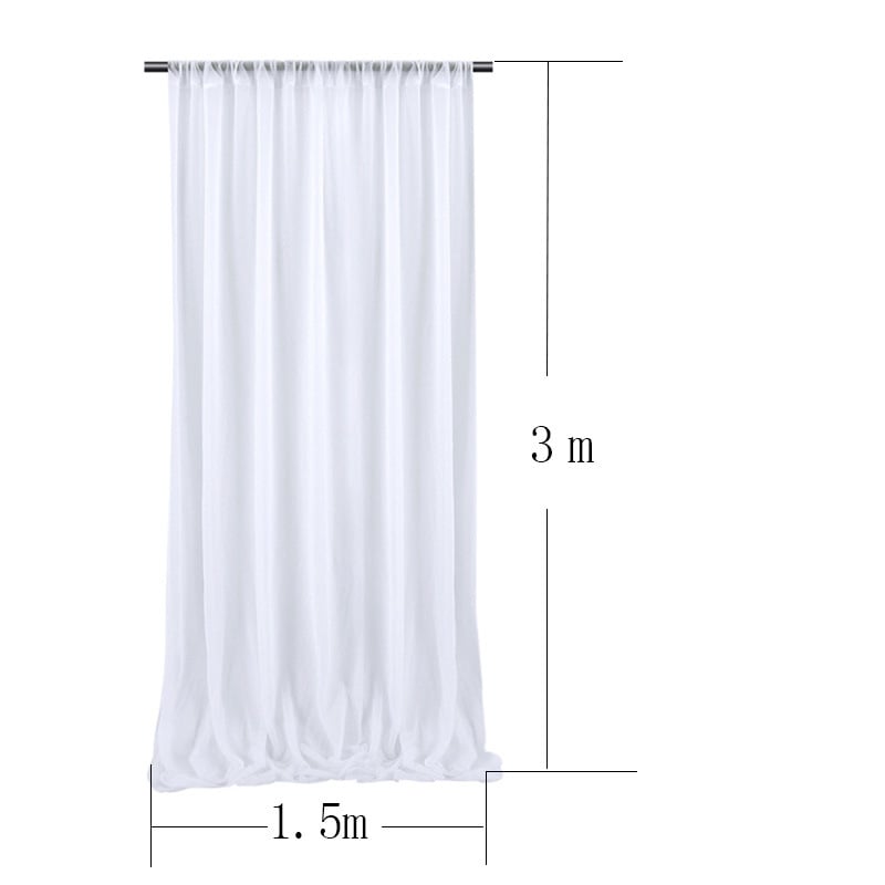 Chiffonové svadobné pozadie záves pre dekoráciu — polyester, moderný minimalistický štýl, vhodné pre obývaciu izbu, balkón a komerčné priestory, bez inštalácie