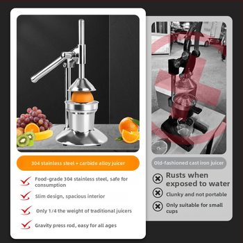 Ručný odšťavovač na ovocie, kovová konštrukcia, čínsky štýl, model F779T7MSHSH565