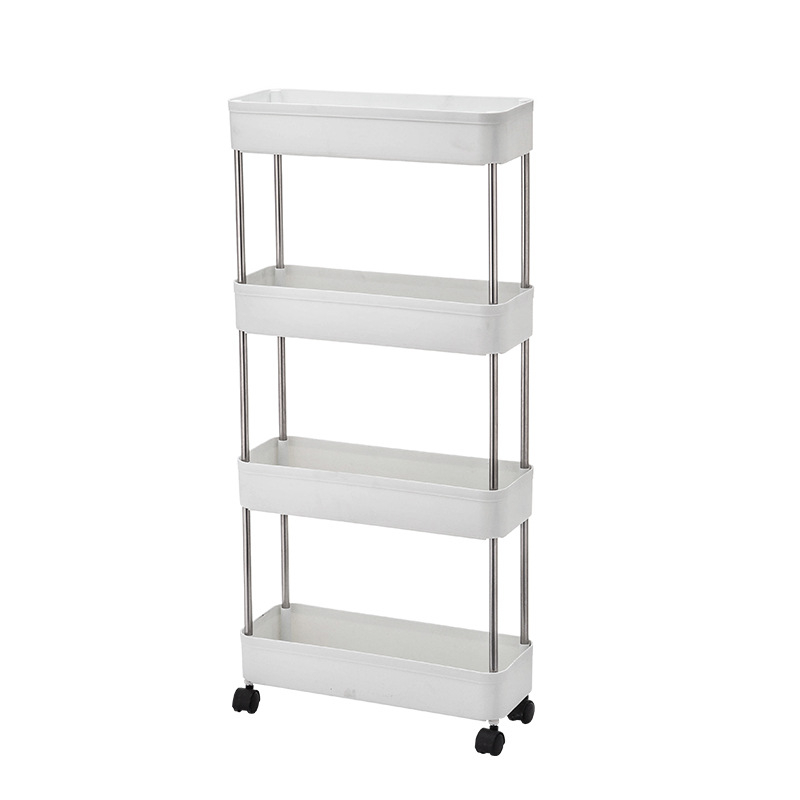 Frigider mobil pentru bucătărie pe roți, 4 niveluri, din plastic, depozitare în bucătărie