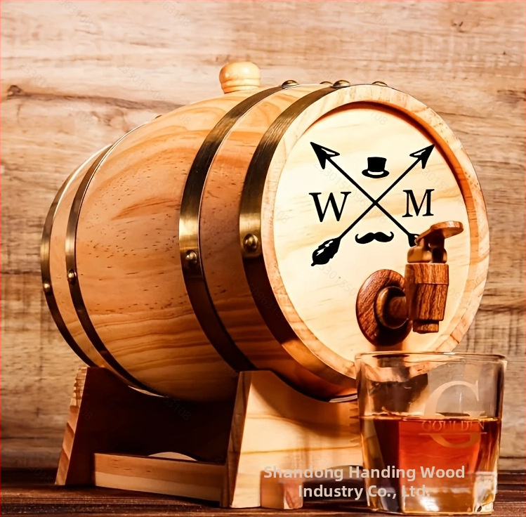 Drevené sud na nápoje s kohútikom pre domáce použitie – Značka Handing, Model 2025418, Kód Hd-418