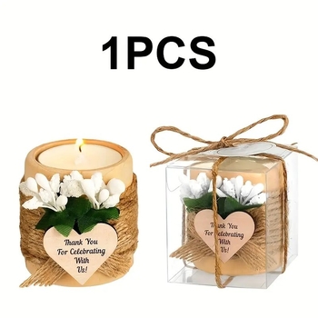 Drevený svietnik na svadobnú výzdobu, európsky štýl; vhodný na svadby, narodeniny a párty; darček pre dvojicu, kolegov, priateľov alebo spolužiakov.