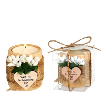 Drevený svietnik na svadobnú výzdobu, európsky štýl; vhodný na svadby, narodeniny a párty; darček pre dvojicu, kolegov, priateľov alebo spolužiakov.