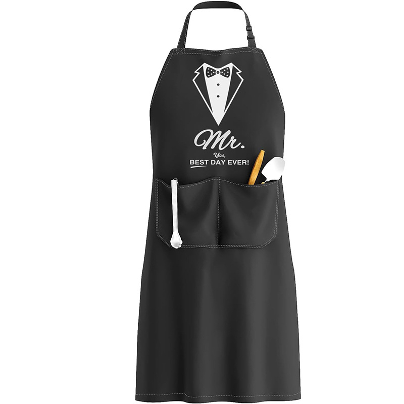 Zástera pre dvojicu, s viazaním na krk, nastaviteľná, potlač písmen, polyester